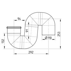 Line Drawing - Water trap-S