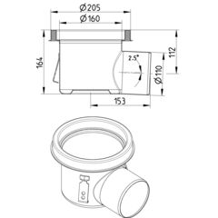 Line Drawing - Drain-No membrane-205