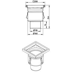 Line Drawing - Drain-No membrane-200