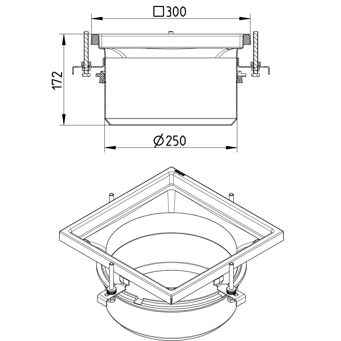 Line Drawing - Upper part-No membrane-300