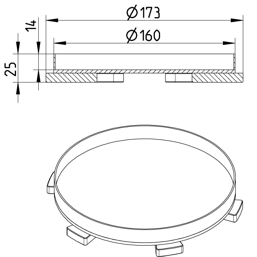 Line Drawing - Grating-Drain-205-Vinyl-232