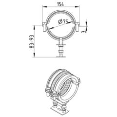 Line Drawing - Pipe hanger-EPDM-noice reducing